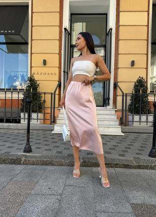 Жіноча шовкова спідниця "silk" 6 кольорів 42-56