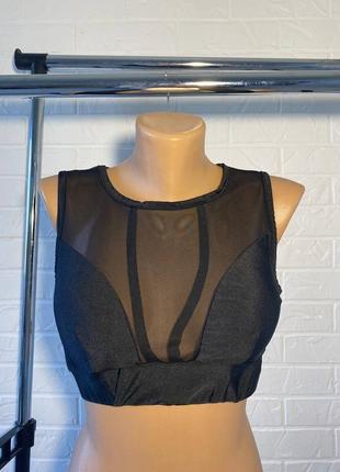 Черный сетчатый топ