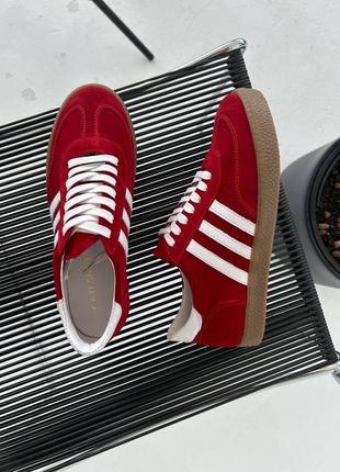 Кросівки adidas gazelle червоний велюр