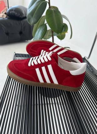 Кросівки adidas gazelle червоний велюр10 фото