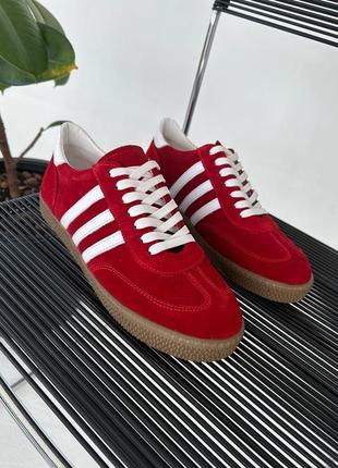 Кросівки adidas gazelle червоний велюр8 фото