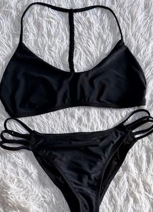 Черный ластиковый купальник chiquelle&swimwear с открытой спинкой