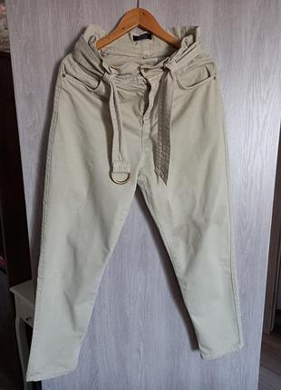 Штаны, брюки джинси бежевого кольору