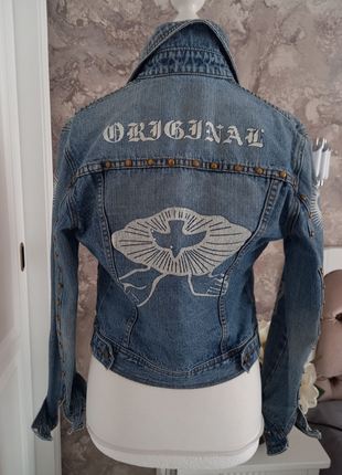 Джинсова коротка вінтажна куртка