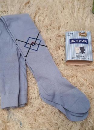 Детские махровые колготы, колготки с принтом, узором