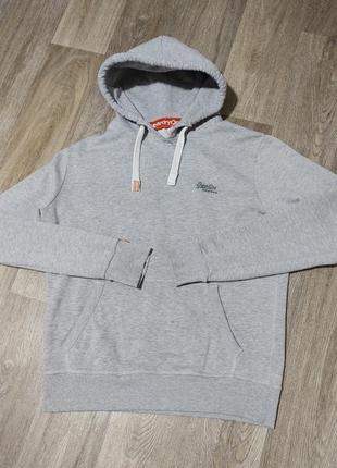 Мужское худи / superdry / толстовка / серая кофта с капюшоном / мужская одежда /