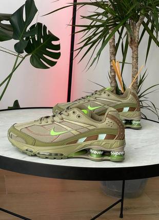 Супрем найм шх кроссовки зеленые supreme x nike fusion shox ride 2 sp olive