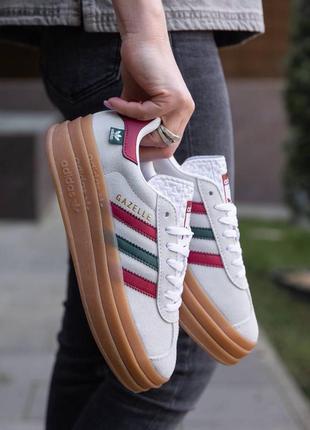 Жіночі кросівки в стилі adidas gazelle адідас газелі / демісезонні / весняні, літні, осінні / замша / сірі, білі