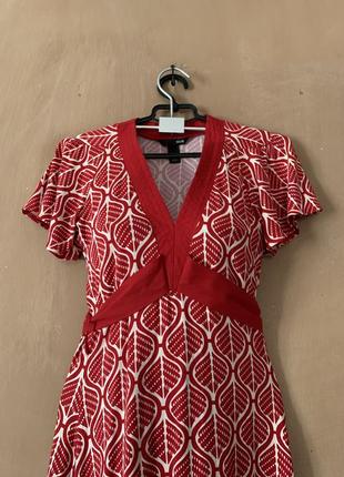 Винтажное красное красивое платье вискоза5 фото