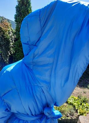 Пуховик оверсайз ковдра стильний пуховик великий капюшон