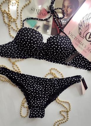 Купальник чашка виктория секрет victoria's secret xs s m l 40 38 36 32a 32b 36d 38c 85c 80d 70a 70b плавки итсы бразильянки со сборкой резинкой