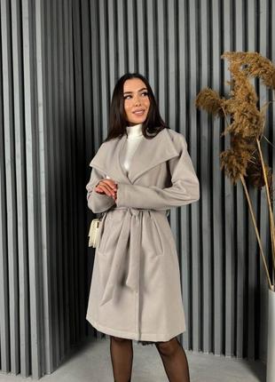 Кашемировое миди пальто с поясом хорошее качество 🔥