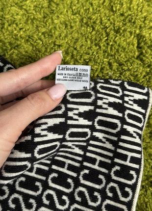 Шарф із вовни moschino в монограмму5 фото