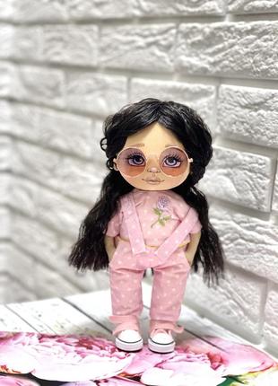 Куколка ручной работы.авторская кукла.кулка в розовом. текстильная кукла
