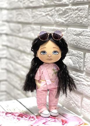 Куколка ручной работы.авторская кукла.кулка в розовом. текстильная кукла