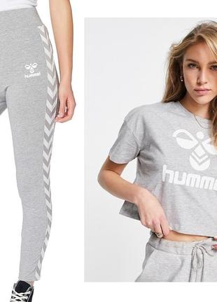 Костюм комплект  легінси + футболка кроп hummel