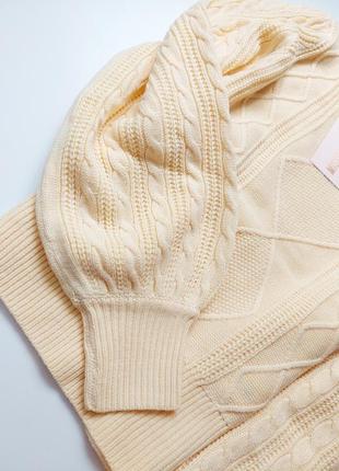 Ніжна трендова в'язана кофта, светр під горло з широкими рукавами6 фото