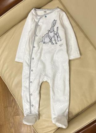 Флісовий теплий чоловічок, сліп 12-18 міс ріст 80-86, стан як новий, ніжки прорезинені