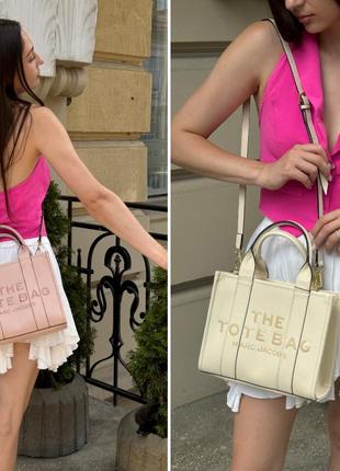 Женская кожаная сумка marc jacobs the leather small tote bag