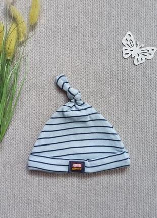 Детская шапочка 0-3 мес марвел marvel для новорожденного мальчика