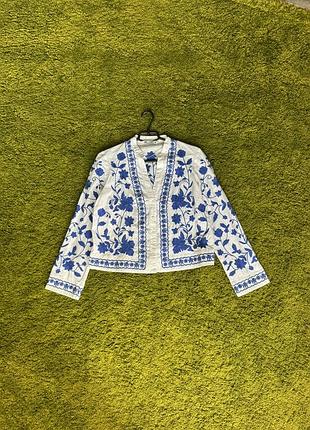 Стильная рубашка жакет вышиванка zara