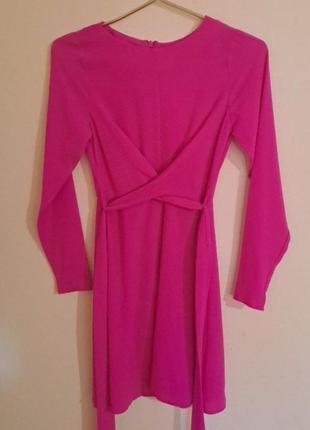 Платье цвета барби розовое малиновое короткое платье с длинным рукавом платье пышное платье