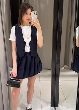 Юбка міні обʼємна  zara balloon mini skirt