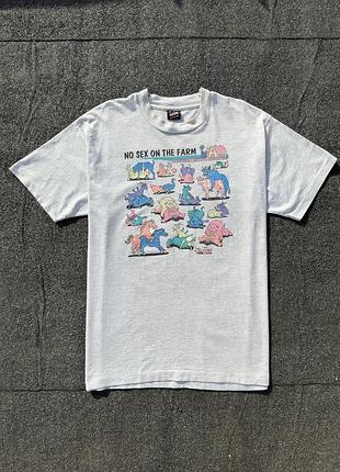 Винтажная футболка no sex on the farm kamasutra pornstar
