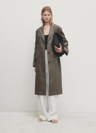 Меланжеве пальто з лляної суміші