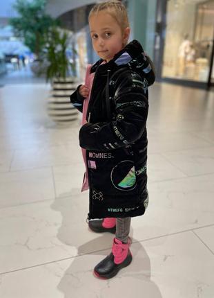 Пальто пуховик зимний для девочки 7