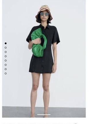 Чорна коротка сукня струмуючого спадаючого крою з нової колекції zara розмір xs/s
