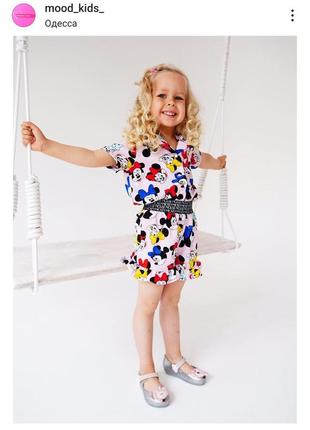 Костюм набор рубашка шорты на девочку микки mood kids