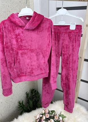 Костюм малиновий велюр