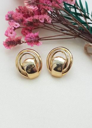 Вінтажні сережки, золотисті, вінтаж