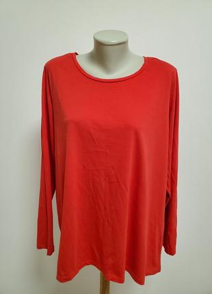 Гарна брендова трикотажна котонова блузка футболка довгий рукав