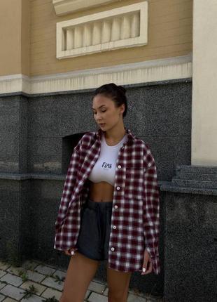 Рубашка оверсайз клетка