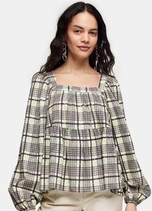 Блуза у клітинку вільна topshop