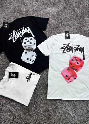 Футболка stussy fuzzy-dice logo👕