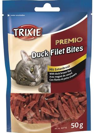 Лакомство для кошек premio duck filet bites филе  утки сушоное, 50 гр