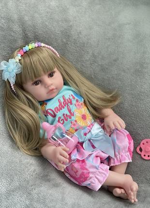 Лялька реборн вініл реалістична велика, малюк, пупс дівчинка