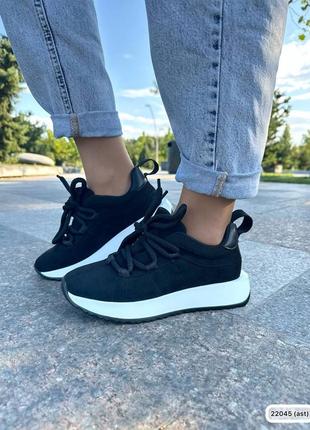 🔥кроси luxury чорні замш.