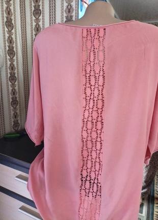 Шикарна блуза ніжно-рожевого кольору розмір 52-543 фото