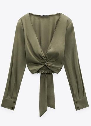 Топ блуза зі змішаного льону zara