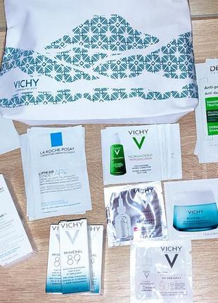 Набор из 10 продуктов (vichy, la roche-posay) + фирменная косметичка vichy