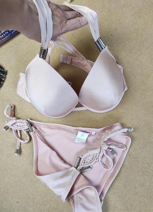 Брендовый раздельный купальник на завязках river island грудь 80 с-д