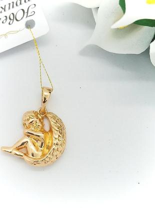 Подвеска медсплав кулон ангел и шнурок каучук 60см, каучуковый, закутня4 фото