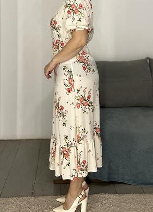 Романтична міді сукня у квітковий принт №5713 фото