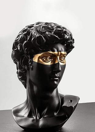 Скульптура погруддя давида shop4all чорного кольору. фігурка для інтер`єру давид 15 см (мікеланджело) знижка!