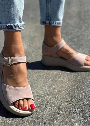 36-41 рр босоніжки натуральна шкіра/замша білий, чорний, капучино, бежевий, олива, пудра