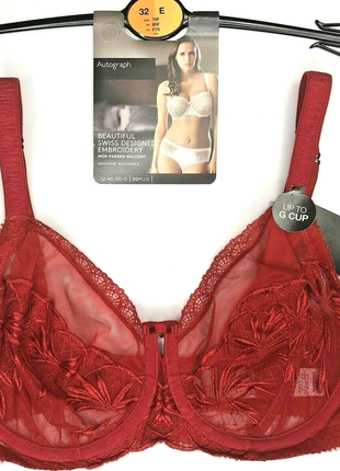 Бюст m&s autograph marks and spencer яскравий червоний, дуже гарне мереживо, р.70е, довжина 65 см, в